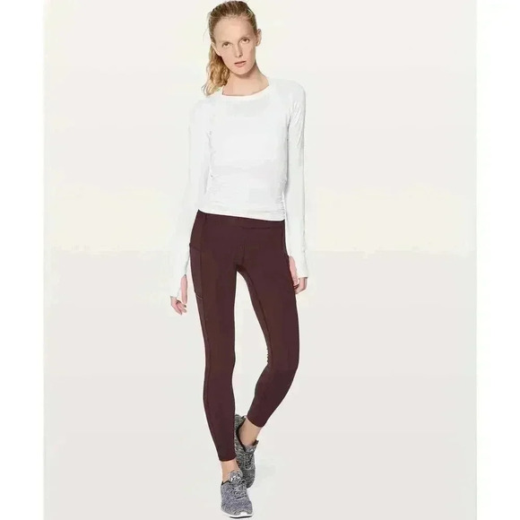 Lululemon Speed Up Tight Full-On Luxtreme 28" Black Cherry Women’s Sz4 - Picture 1 of 7